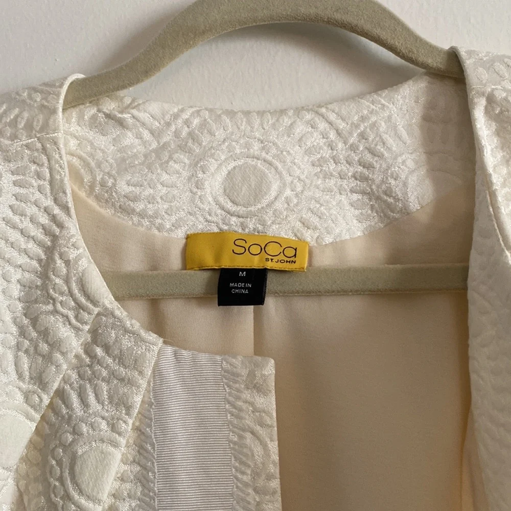 SoCa by St. John Women Coats & Jackets Ivory Cropped Medium - Picture 3 of 5